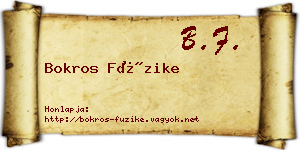 Bokros Füzike névjegykártya